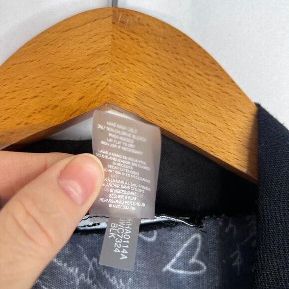 Karl Lagerfeld Paris Navy Blue Open Front Logo Graffiti Kimono Size OS - Picture 6 of 9